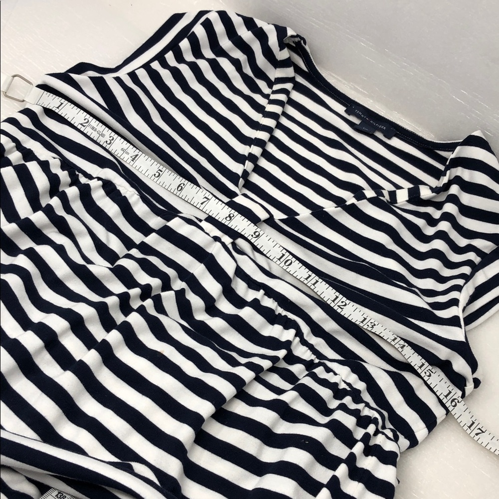 Tommy Hilfiger Maxi Dress Navy and White Striped Cap Sleeve Women’s Size Small - Picture 7 of 9
